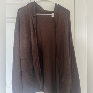 Urban Outfitters Out From Under Hooded Slouchy Cardigan Large Brown